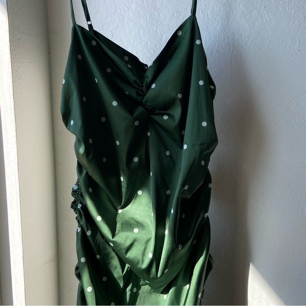 For Love and Lemons Green Polka Dot Dress